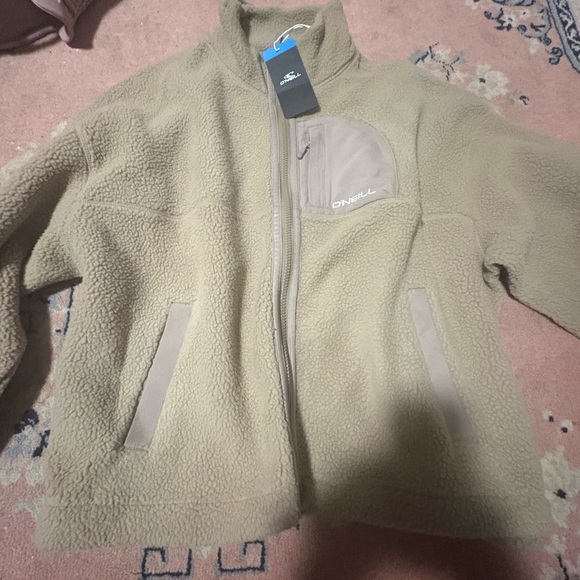 O'Neill Jackets & Blazers - O'Neill Beige Zip-Up Fleece